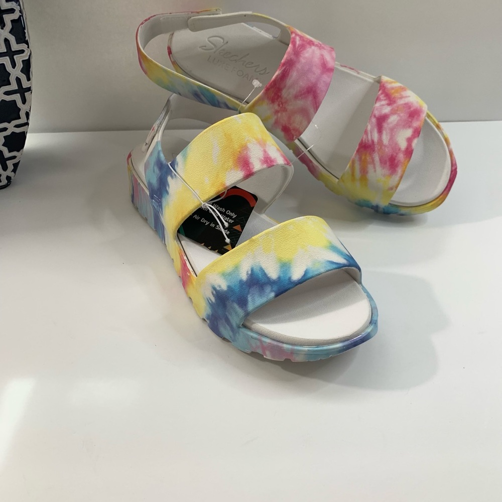 Skechers Foamies women’s sandals Tie Dye multi color size 10 - Picture 3 of 16